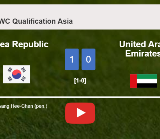 Korea Republic overcomes United Arab Emirates 1-0 with a goal scored by H. Hee-Chan. HIGHLIGHTS