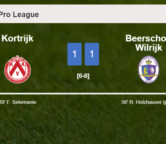 Kortrijk steals a draw against Beerschot-Wilrijk