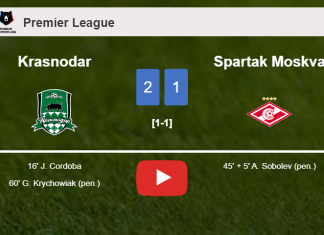 Krasnodar conquers Spartak Moskva 2-1. HIGHLIGHTS