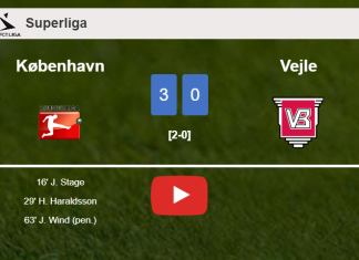 København beats Vejle 3-0. HIGHLIGHTS