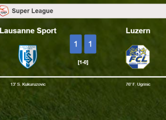 Lausanne Sport and Luzern draw 1-1 on Sunday