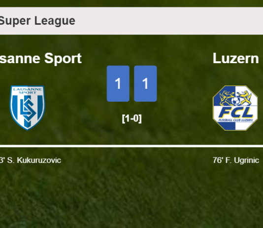 Lausanne Sport and Luzern draw 1-1 on Sunday