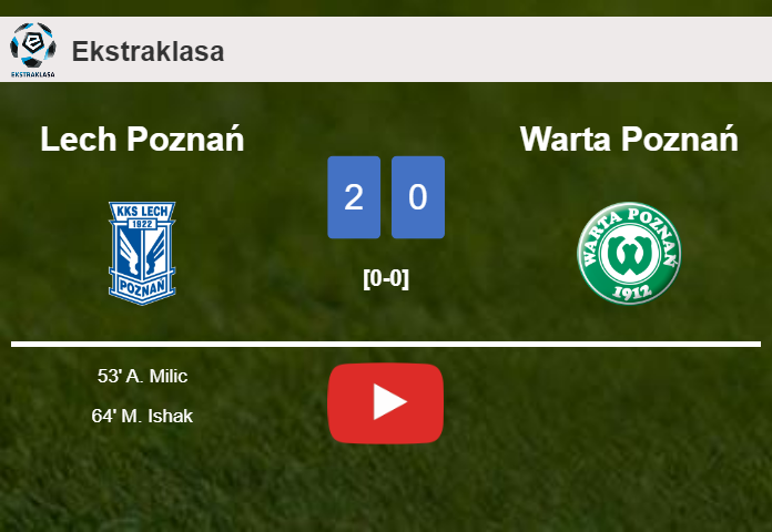 Lech Poznań surprises Warta Poznań with a 2-0 win. HIGHLIGHTS