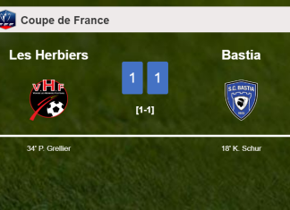Les Herbiers and Bastia draw 1-1 on Friday