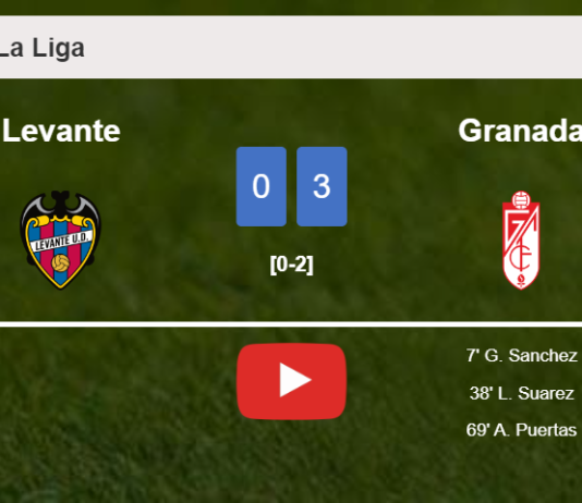 Granada conquers Levante 3-0. HIGHLIGHTS