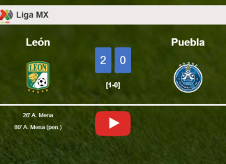 A. Mena scores 2 goals to give a 2-0 win to León over Puebla. HIGHLIGHTS