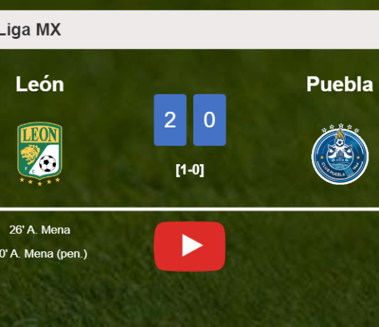 A. Mena scores 2 goals to give a 2-0 win to León over Puebla. HIGHLIGHTS