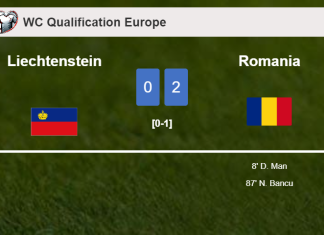 Romania defeats Liechtenstein 2-0 on Sunday