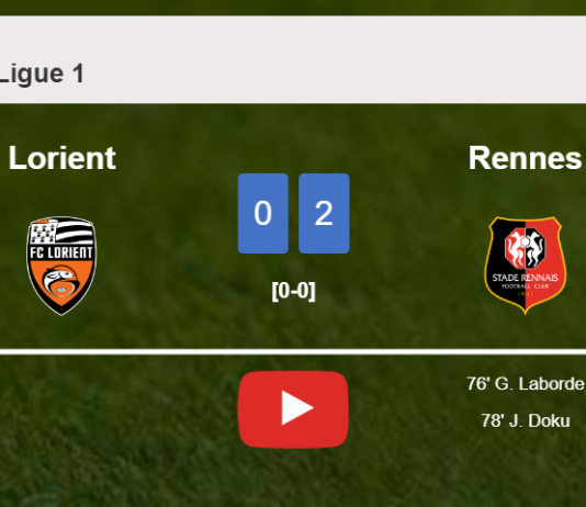 Rennes surprises Lorient with a 2-0 win. HIGHLIGHTS