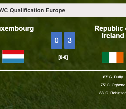 Republic of Ireland prevails over Luxembourg 3-1