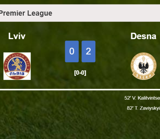 Desna overcomes Lviv 2-0 on Sunday