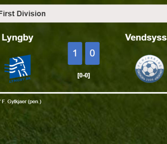 Lyngby beats Vendsyssel 1-0 with a goal scored by F. Gytkjaer