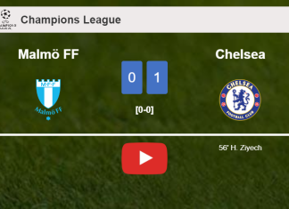 Chelsea defeats Malmö FF 1-0 with a goal scored by H. Ziyech. HIGHLIGHTS