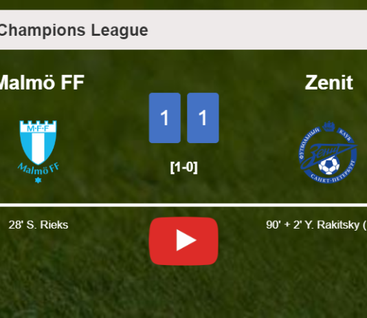 Zenit clutches a draw against Malmö FF. HIGHLIGHTS