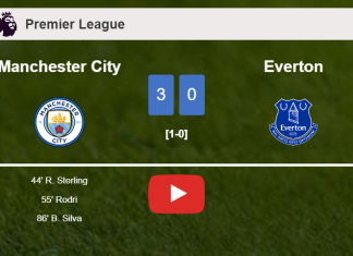Manchester City defeats Everton 3-0. HIGHLIGHTS