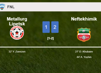 Neftekhimik overcomes Metallurg Lipetsk 2-1