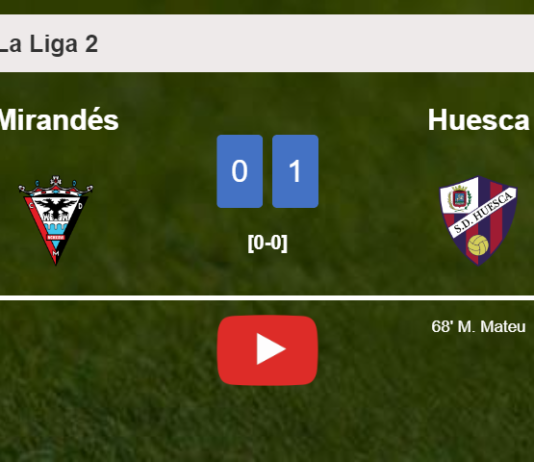 Huesca prevails over Mirandés 1-0 with a goal scored by M. Mateu. HIGHLIGHTS