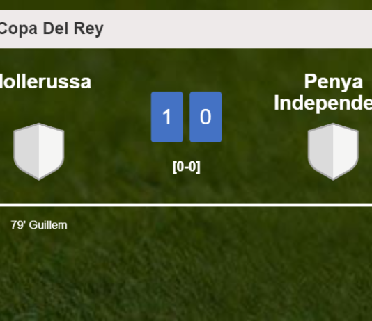 Mollerussa defeats Penya Independent 1-0 with a goal scored by G. 