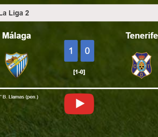 Málaga conquers Tenerife 1-0 with a goal scored by B. Llamas. HIGHLIGHTS