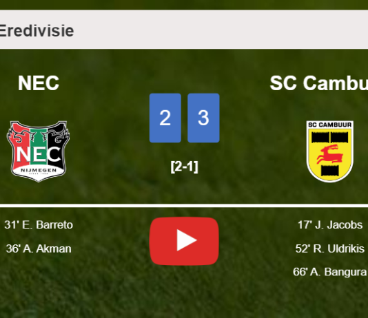 SC Cambuur conquers NEC after recovering from a 2-1 deficit. HIGHLIGHTS