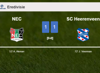 NEC and SC Heerenveen draw 1-1 on Saturday