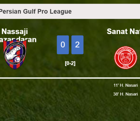 H. Nasari scores 2 goals to give a 2-0 win to Sanat Naft over Nassaji Mazandaran