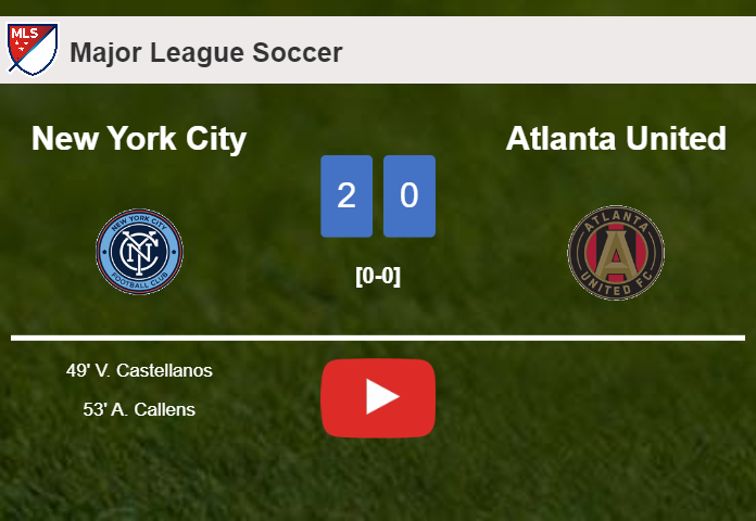 New York City defeats Atlanta United 2-0 on Sunday. HIGHLIGHTS