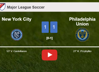 New York City and Philadelphia Union draw 1-1 on Sunday. HIGHLIGHTS