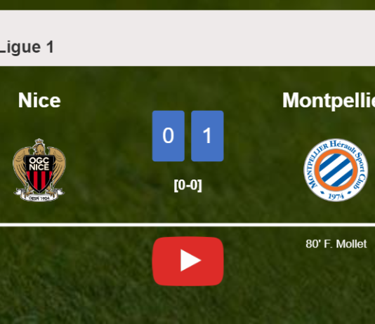 Montpellier overcomes Nice 1-0 with a goal scored by F. Mollet. HIGHLIGHTS