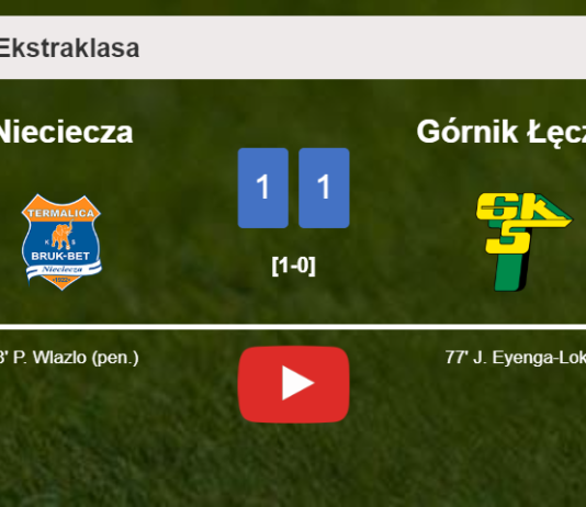 Nieciecza and Górnik Łęczna draw 1-1 on Sunday. HIGHLIGHTS