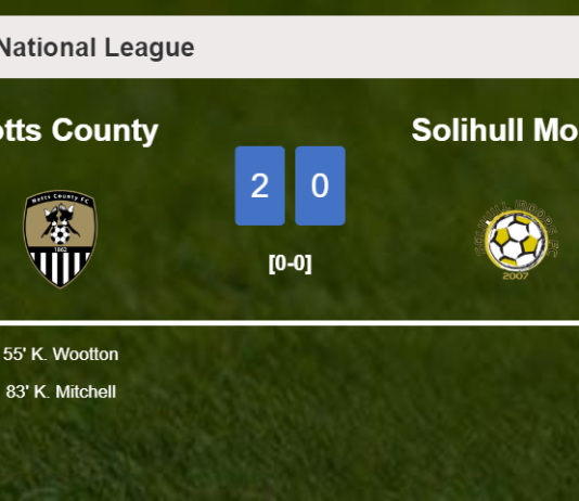Notts County beats Solihull Moors 2-0 on Saturday