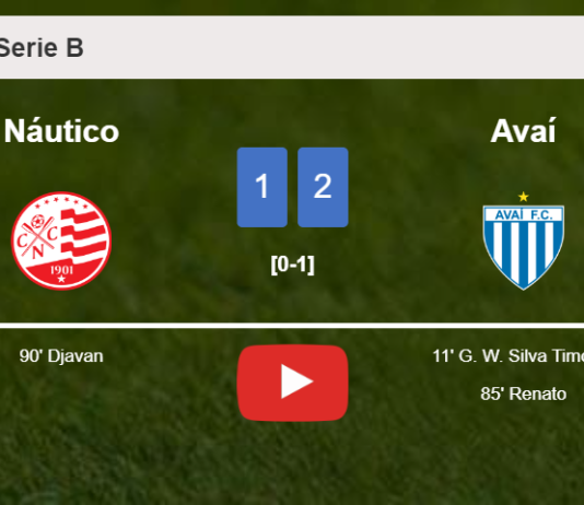 Avaí grabs a 2-1 win against Náutico. HIGHLIGHTS