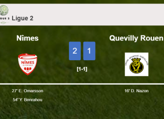 Nîmes recovers a 0-1 deficit to overcome Quevilly Rouen 2-1