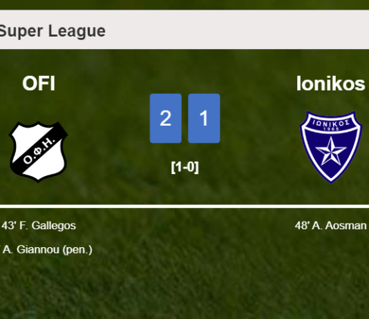 OFI seizes a 2-1 win against Ionikos