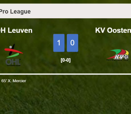 OH Leuven tops KV Oostende 1-0 with a goal scored by X. Mercier