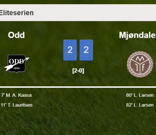 Mjøndalen manages to draw 2-2 with Odd after recovering a 0-2 deficit