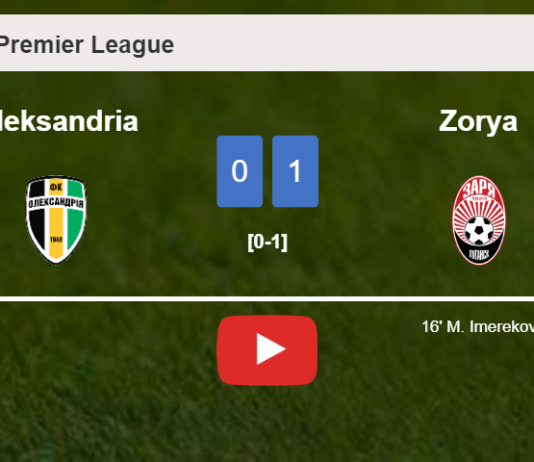Zorya defeats Oleksandria 1-0 with a goal scored by M. Imerekov. HIGHLIGHTS
