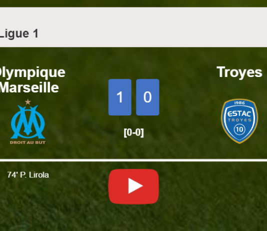 Olympique Marseille overcomes Troyes 1-0 with a goal scored by P. Lirola. HIGHLIGHTS