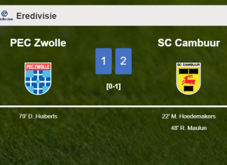 SC Cambuur defeats PEC Zwolle 2-1