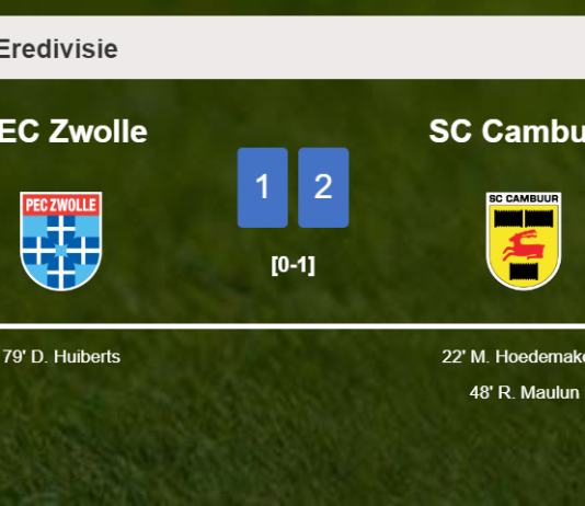 SC Cambuur defeats PEC Zwolle 2-1