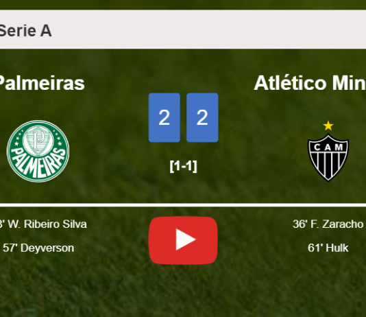 Palmeiras and Atlético Mineiro draw 2-2 on Tuesday. HIGHLIGHTS