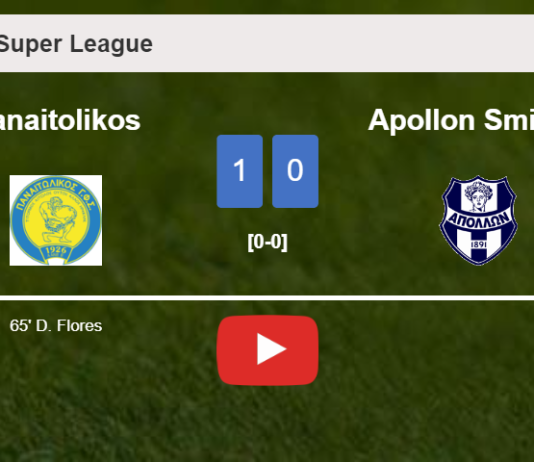 Panaitolikos beats Apollon Smirnis 1-0 with a goal scored by D. Flores. HIGHLIGHTS
