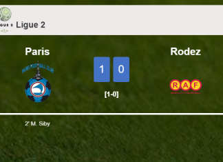 Paris defeats Rodez 1-0 with a goal scored by M. Siby