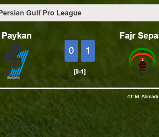 Fajr Sepasi beats Paykan 1-0 with a goal scored by M. Ahmadi