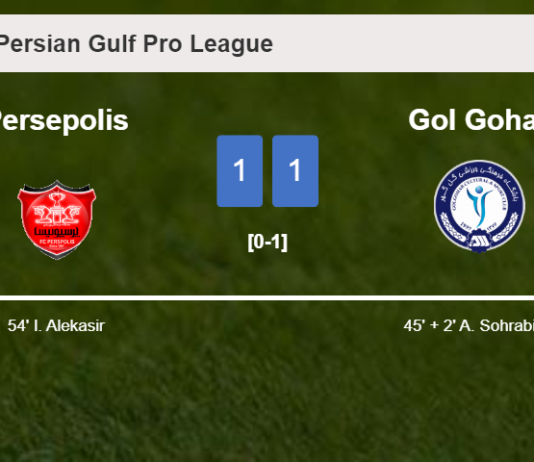 Persepolis and Gol Gohar draw 1-1 on Saturday
