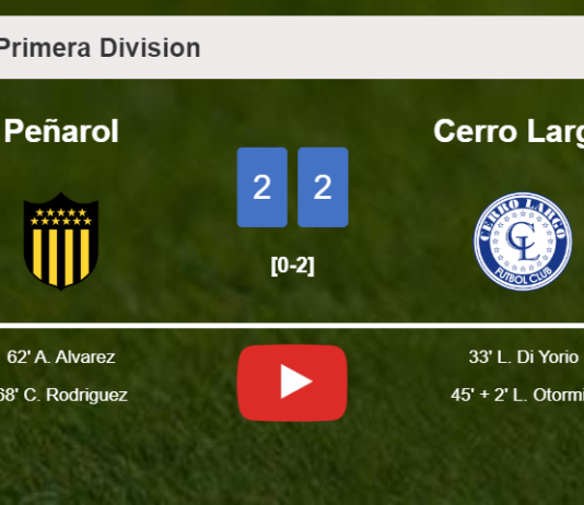 Peñarol manages to draw 2-2 with Cerro Largo after recovering a 0-2 deficit. HIGHLIGHTS