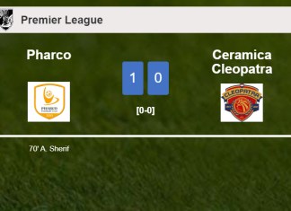 Pharco beats Ceramica Cleopatra 1-0 with a goal scored by A. Sherif