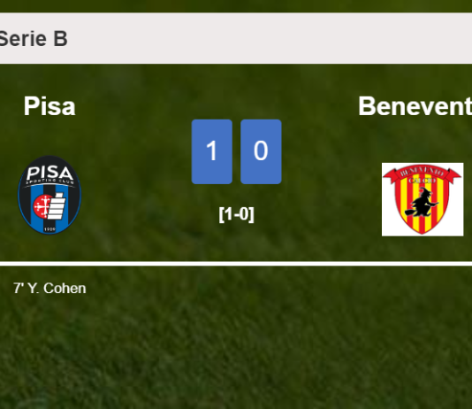 Pisa beats Benevento 1-0 with a goal scored by Y. Cohen