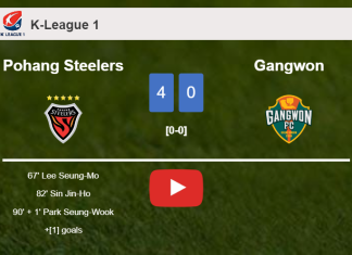 Pohang Steelers liquidates Gangwon 4-0 after playing a fantastic match. HIGHLIGHTS