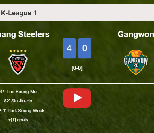 Pohang Steelers liquidates Gangwon 4-0 after playing a fantastic match. HIGHLIGHTS